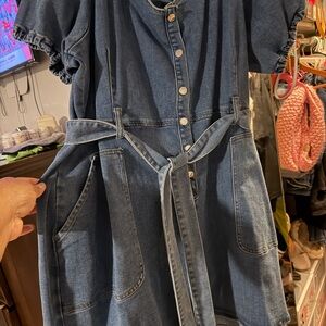 City Chic Blue Denim Mini Dress